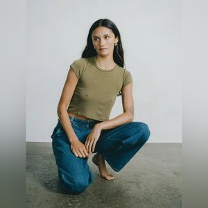 OZMA Lou Raw Silk Tee - Coffee